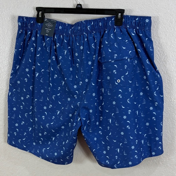ST JOHN’S BAY ,Size 2XL,Blue Patterned Men's Swim Shorts - Picture 6 of 17